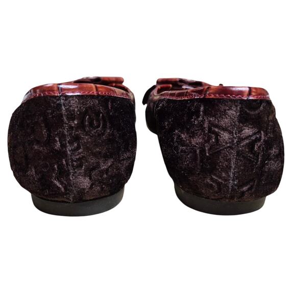 Marc Jacobs Burgundy Wine Brown Embellished Velvet Flats Ballet Shoes Women's 8 - Picture 4 of 5